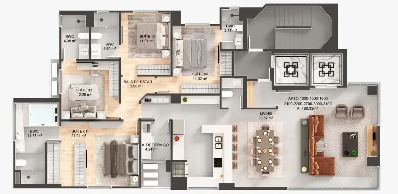 Apartamento Quadra do mar com 4 suítes e 4 vagas no Centro de Balneário Camboriú — foto 13