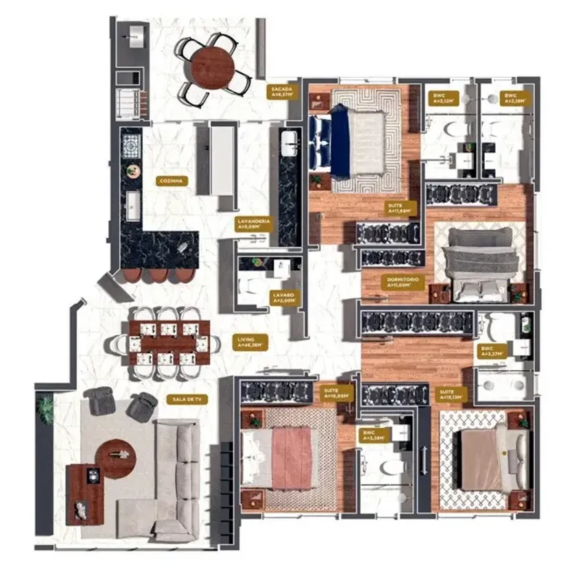 Apartamento mobiliado com 4 suítes e 3 vagas de garagem no Pioneiros em Balneário Camboriú — foto 14