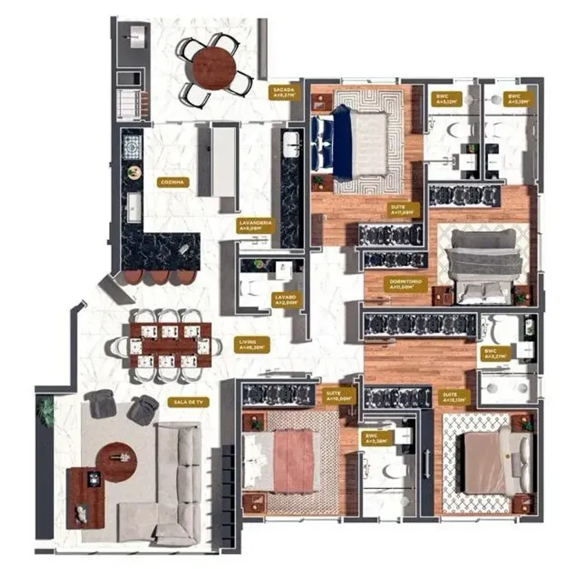 Apartamento em construção com 3 suítes e 2 vagas de garagem no Pioneiros em Balneário Camboriú — foto 22