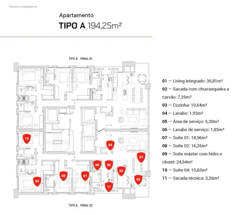 Apartamento no Ed Tonino Lamborghini Residence com 4 suítes em Balneário Camboriú — foto 14