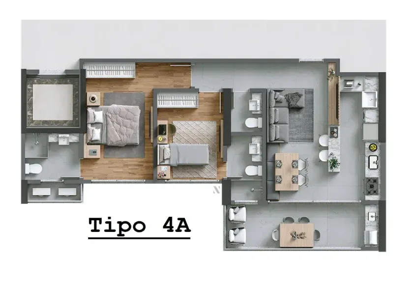 Apartamento na planta com 2 suítes e 1 vaga de garagem - Praia Brava - Itajaí — foto 3